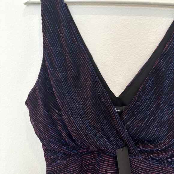 NWT Lulus Shining Stunner black multi lurex glitter ruched bodycon mini dress M - Picture 4 of 6